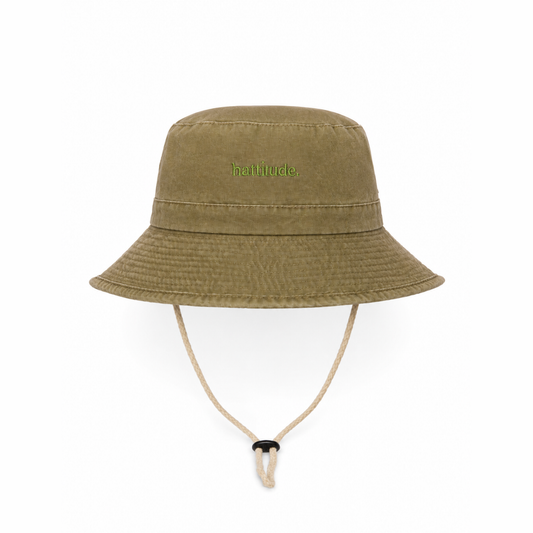 Minimal Olive Fisherman Bucket Hat