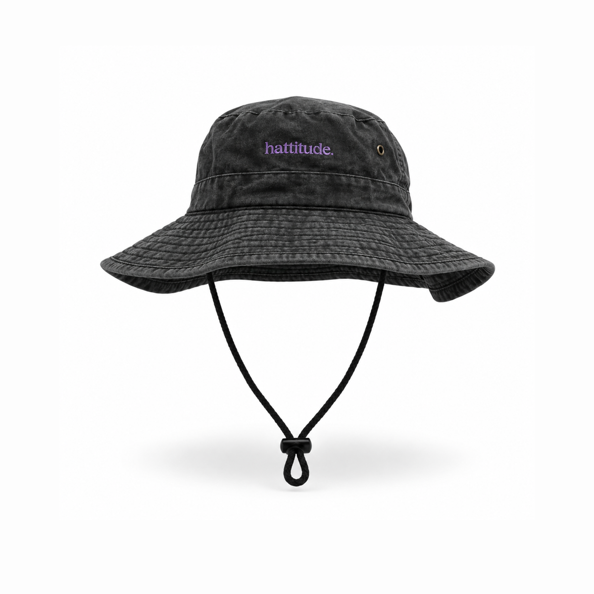 Minimal Black Fisherman Bucket Hat