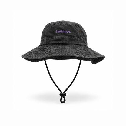 Minimal Black Fisherman Bucket Hat