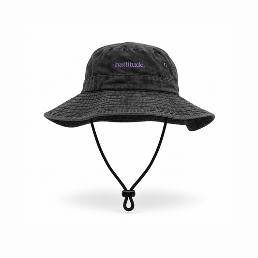 Minimal Black Fisherman Bucket Hat