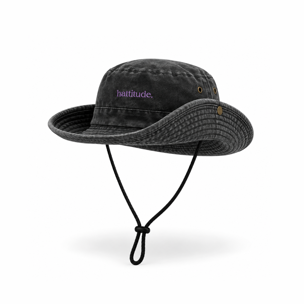 Minimal Black Fisherman Bucket Hat