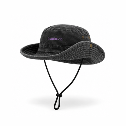 Minimal Black Fisherman Bucket Hat